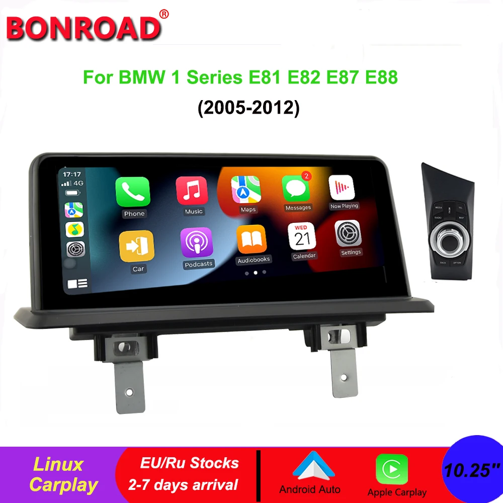 Bonroad 10.25 Bmw E87 Linux Car Multimedia Per Bmw Serie 1 E81 E82 E87 E88 Wireless Apple Carplay Android Auto Ips Touch Screen