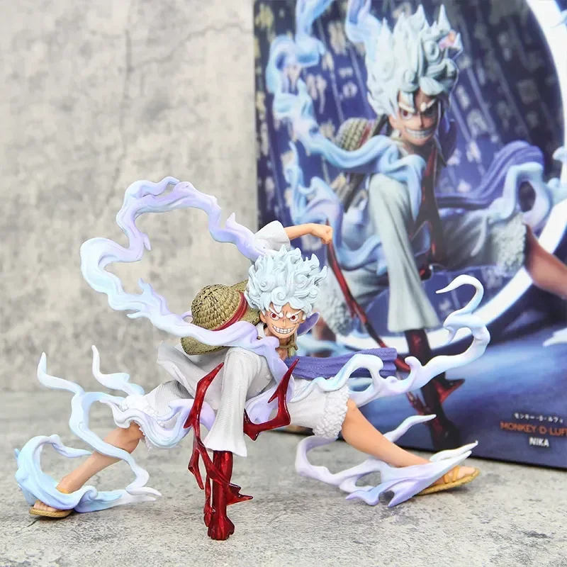 17Cm One Piece Anime Character Sun God Rufy Squat Second Gear Hand Pvc Model Collection Toys For Children Gifts