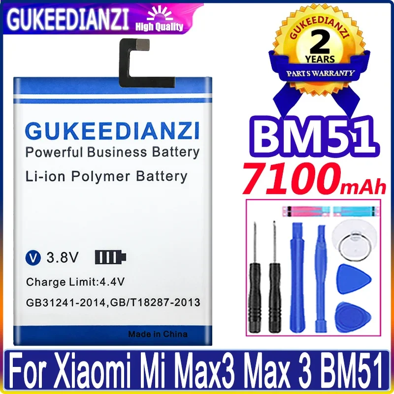 Batteria 7100Mah Bm51 Bm 51 Per Xiaomi Mi Max3 Max 3 Batterie Strumenti Gratuiti + Adesivi Gratuiti