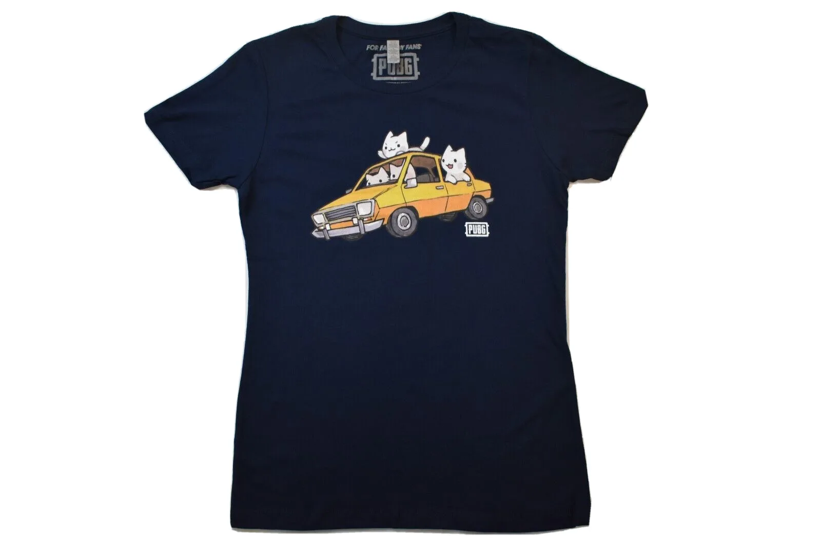 Pubg Womens Cats Kittens Riding In Car Navy Blue Shirt New M, L, 2Xl Maniche Lunghe