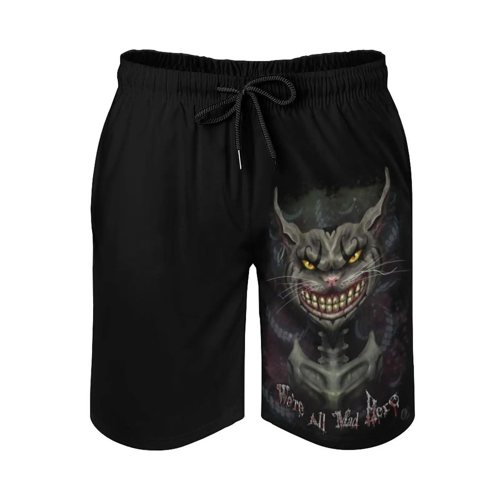 Cheshire Cat Surfing Beach Shorts Boardshorts Da Uomo Patchwork Surf Swim Short Pants Alice In Alice Madness Ritorna Giochi