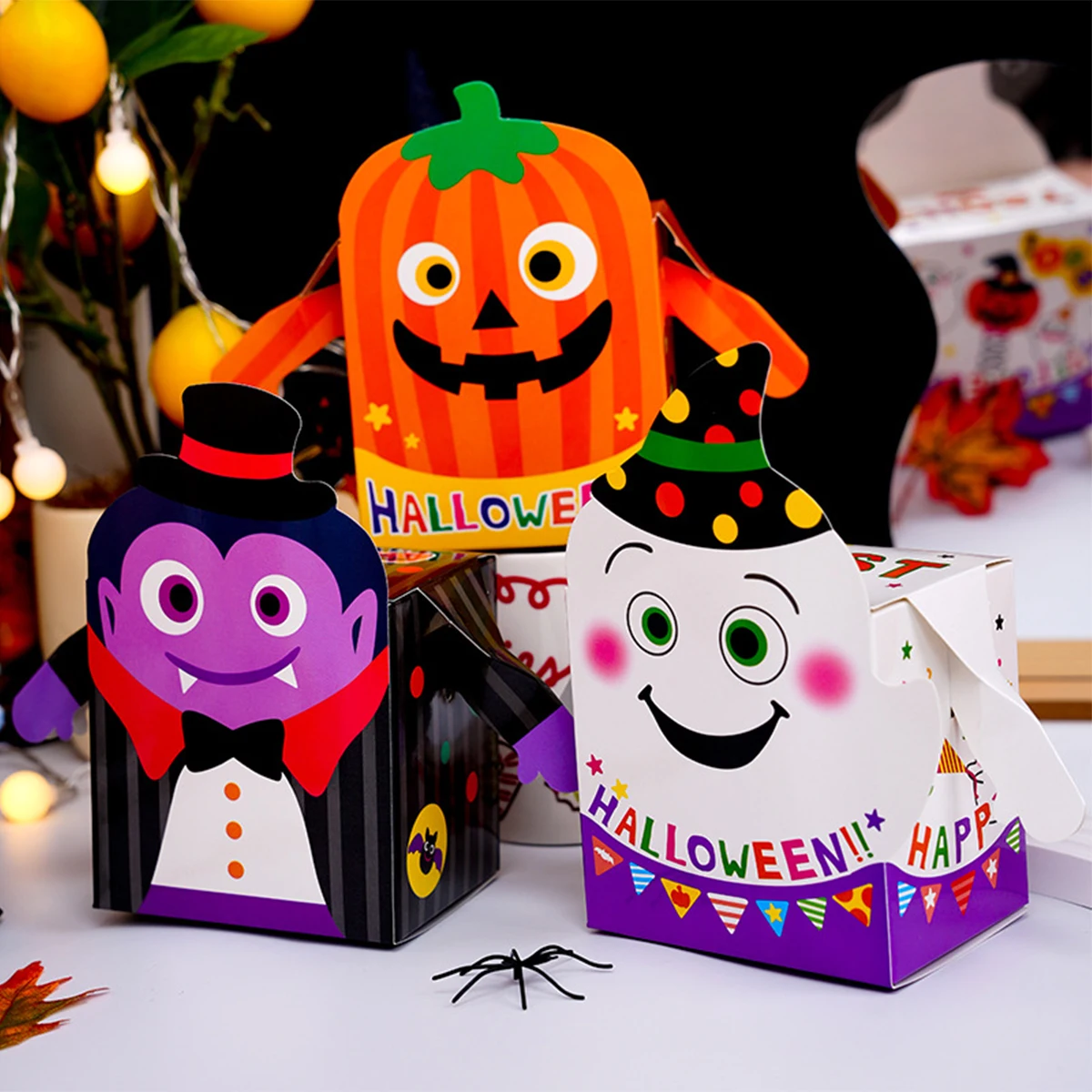 Halloween Candy Bar Bags Confezione Regalo Scatola 2023 Happy Halloween Party Decorations Kids Pumpkin Ghost Bag Dolcetto O Scherzetto