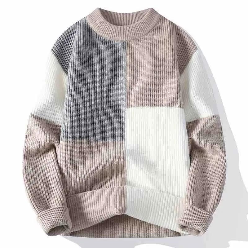 Autunno E Inverno Girocollo Caldo Moda Maglione Scozzese Maglione Da Uomo Slim Pullover 2023 Maglione Lavorato A Maglia Casual Da Uomo Y10