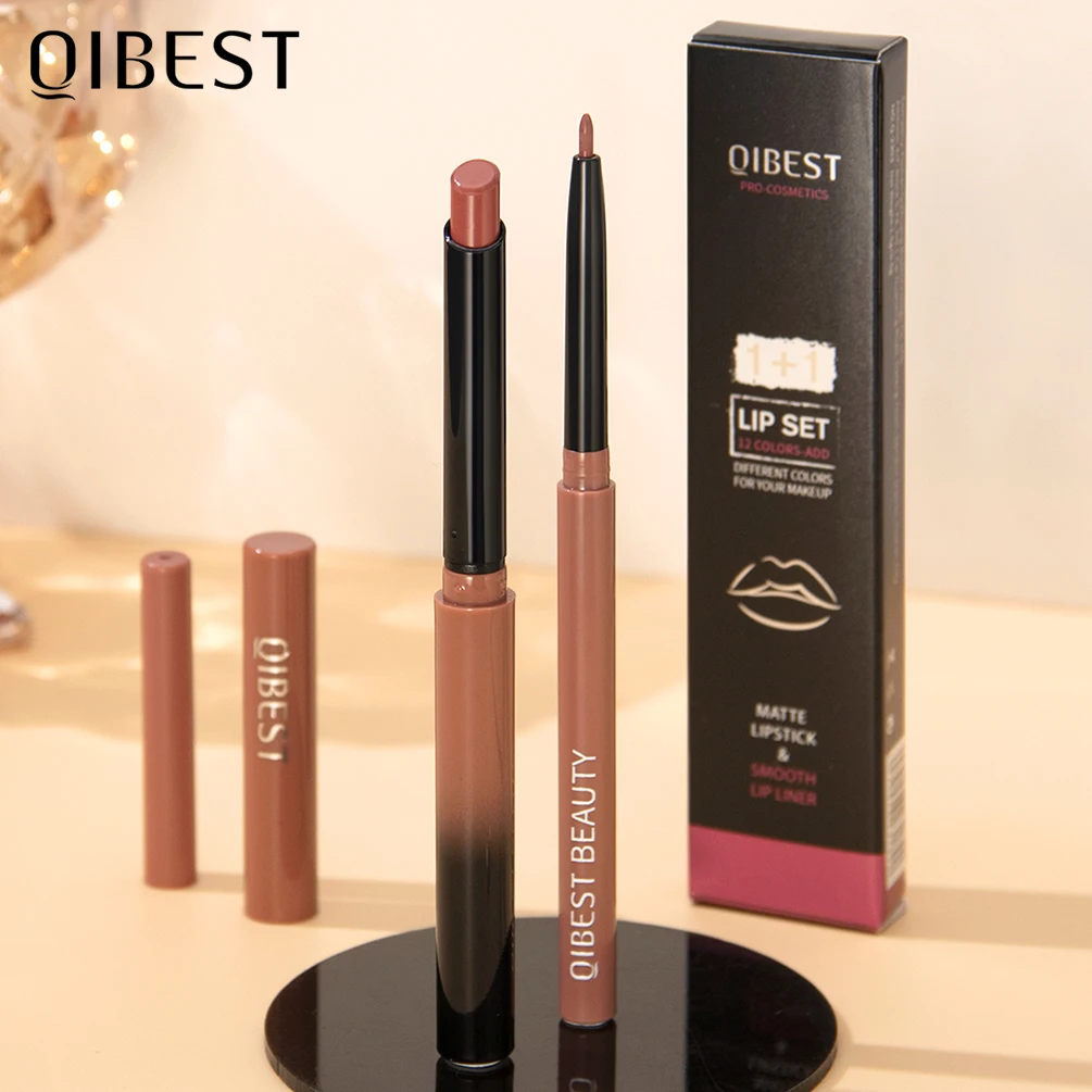 2023 New Matte Nude Lipstick Pen Long Lasting Lipliner Lip Pencil Waterproof Lip Liner Contour Sexy Red Lip Makeup Set Per Le Donne
