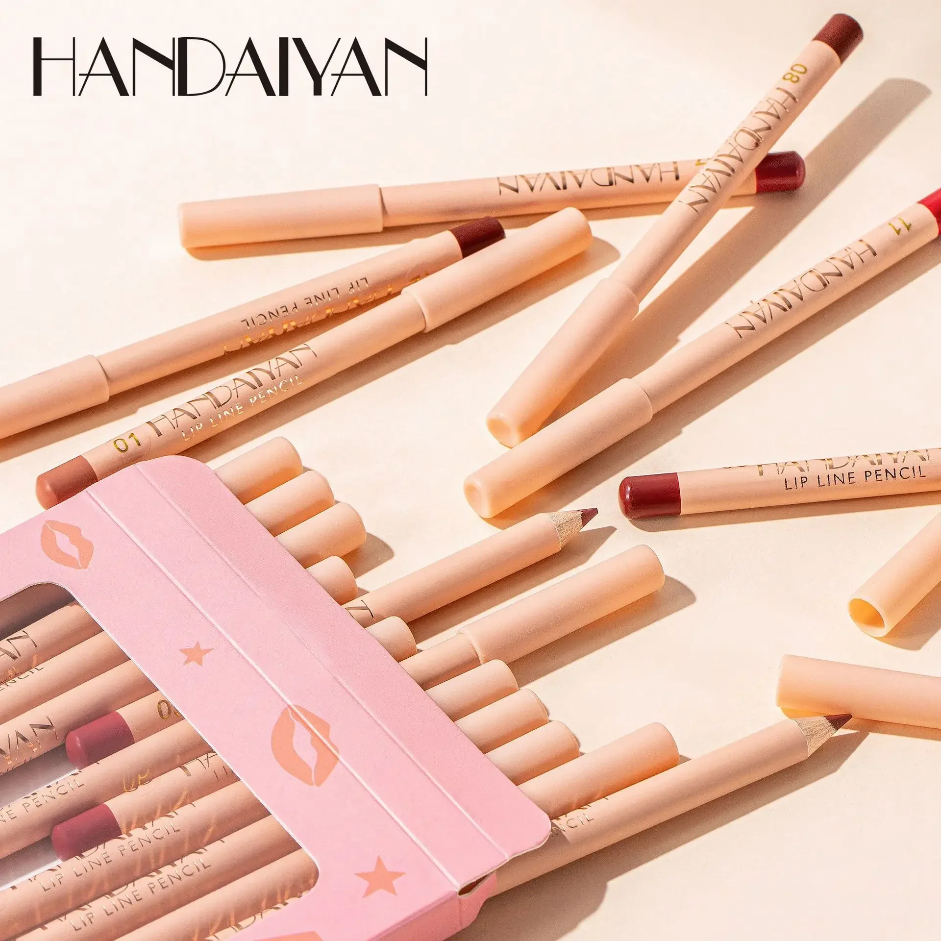 Rossetto Lipliner Pen Set Matte Lip Liner 12 Colori Misto Impermeabile Modificato Rossetto Penna Matte Velvet Lip Liner Pencil
