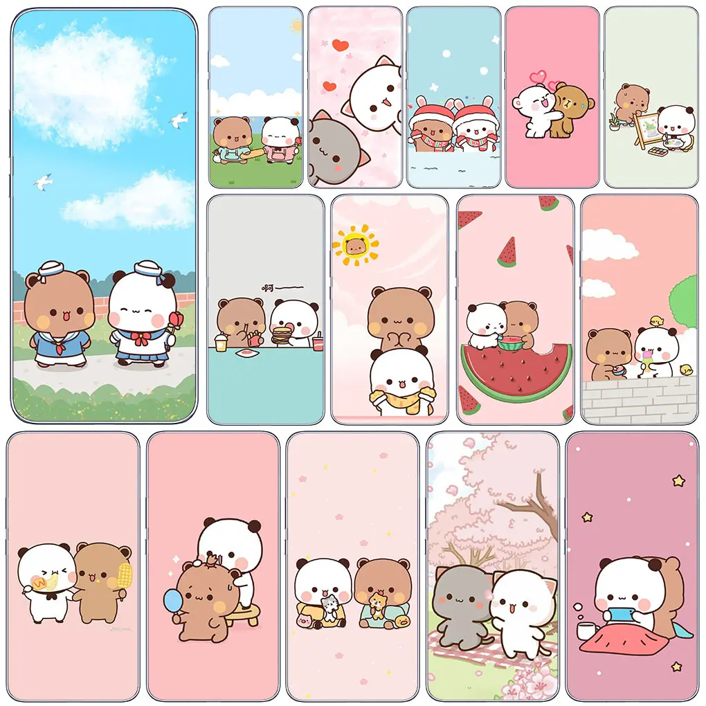 B-Bubus D-Dudus Panda Bear Custodia Kawaii Per Motorola Moto G52 G42 G32 G23 G22 G200 Edge 30 Neo 20 Fusion Ultra S30 Cover Case