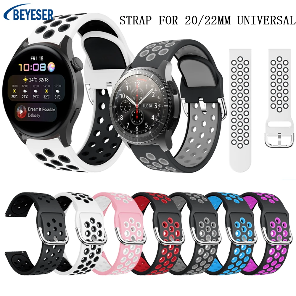 Cinturino In Silicone Bicolore Da 20/22Mm Per Samsung Galaxy Watch Cinturino Intelligente Da 46Mm Per Galaxy Watch Active2 40Mm 44Mm/Active2 Nuovo