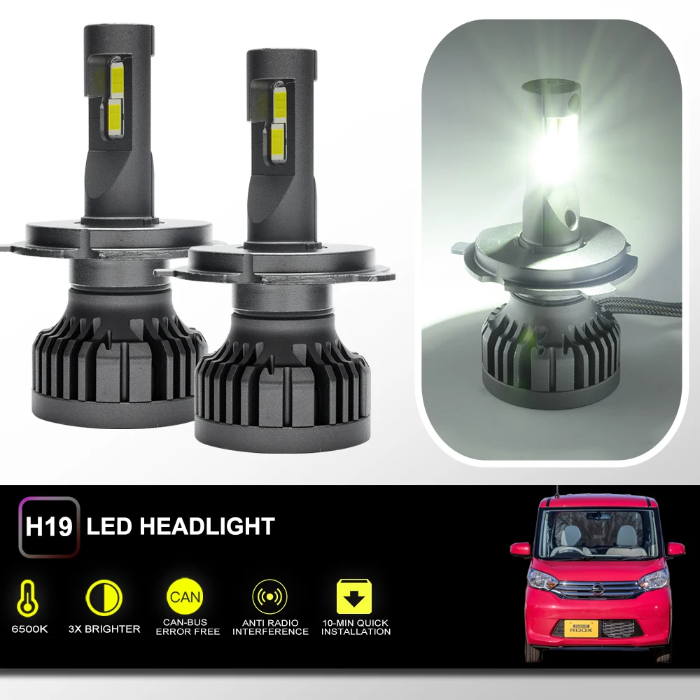 Per Nissan Dayz 2019 + Dayz Roox 2020 + H19 Led Hi/Lo Beam Kit Di Conversione Fari Canbus 6500K Sostituzione Fari Di Guida