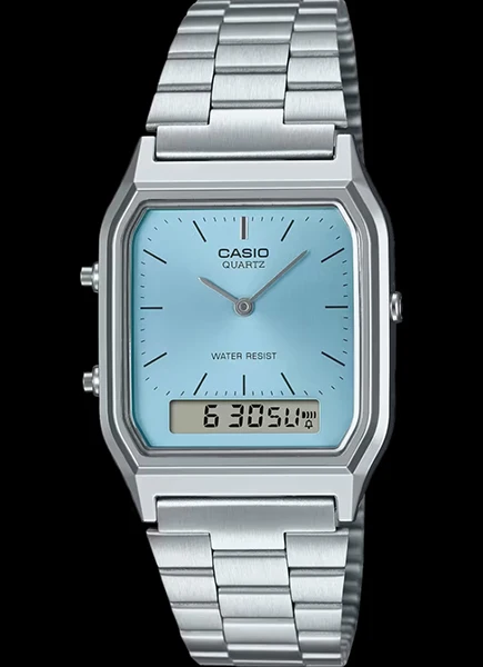 Casio Vintage Edgy Aq-230A-2A1 Orologio Con Quadrante Analogico Digitale Unisex