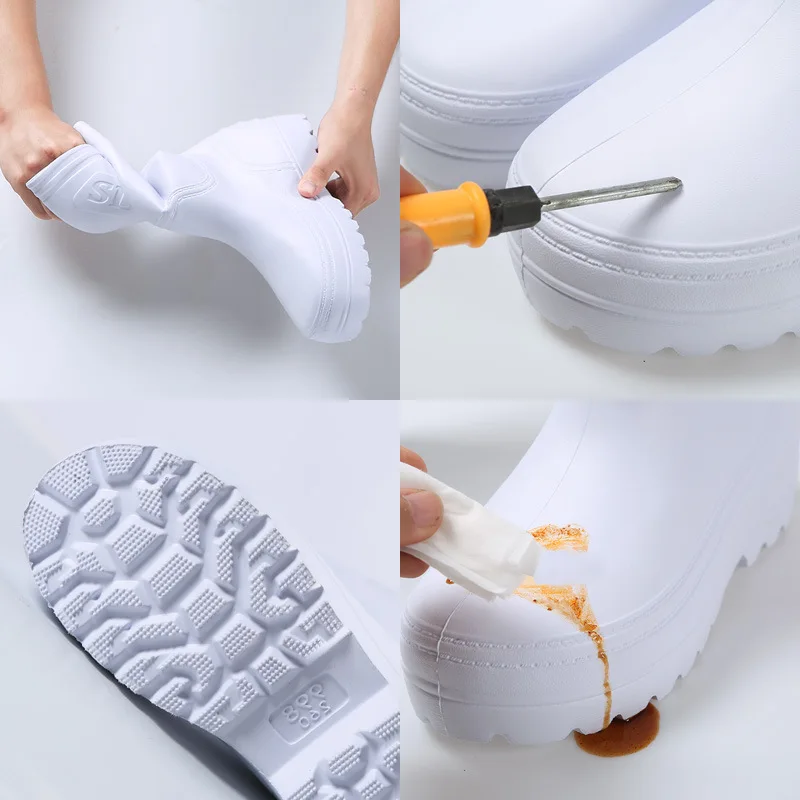 Nuovi Stivali Da Pioggia Da Cucina Resistenti Agli Acidi Dell'Olio Di Moda Da Uomo Stivali Da Pioggia Da Donna Antiscivolo Impermeabili Scarpe Da Acqu