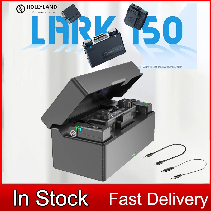 Hollyland Lark 150 Duo Solo 2.4Ghz Microfono Wireless Rx Tx Kit Lavalier Microfono Mic Per Fotocamera Dslr Iphone Telefono Android