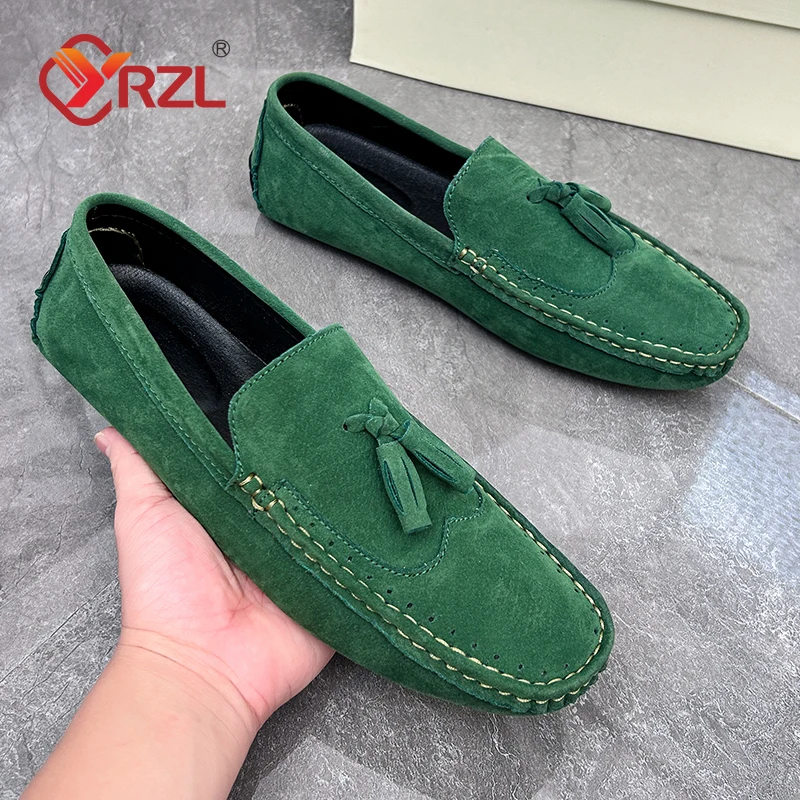 Yrzl Mocassini Uomo Scarpe Casual Nappa Brogue Scarpe Da Guida Di Grandi Dimensioni Mocassini Da Uomo Mocassini Traspiranti Slip On Mocassini Per Uomo