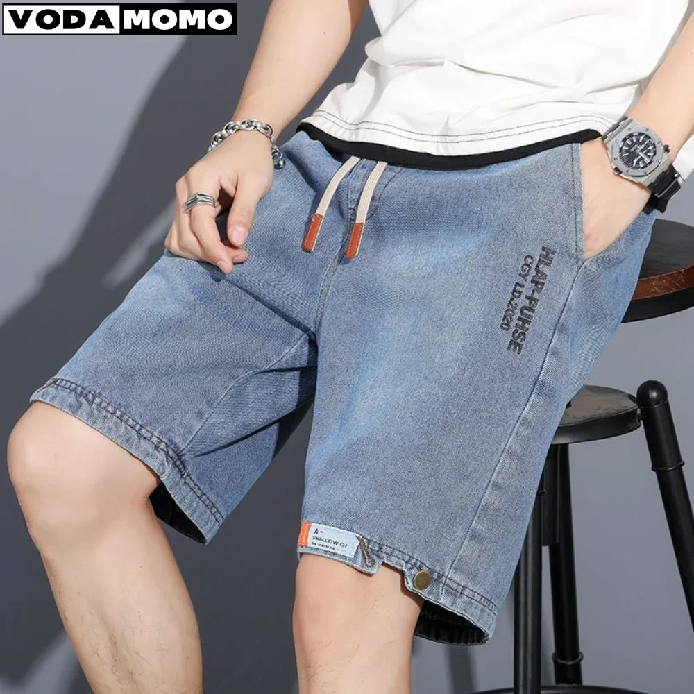 Y2K Mens Loose Baggy Denim Short Men Jeans Fashion Streetwear Hip Hop Long Capri Cargo Shorts Pocket Maschile Pantalones Cortos