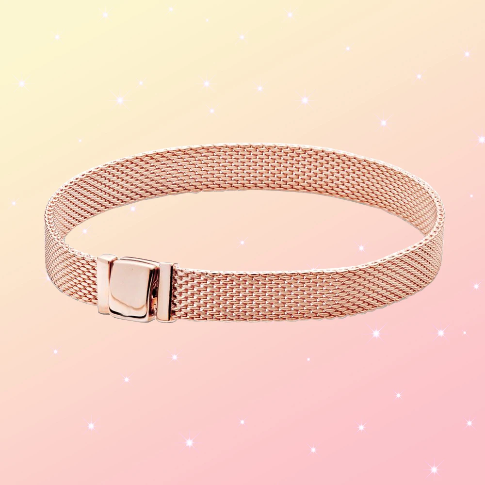 Bracciale Pandora In Argento 925 Con Riflessi In Oro Rosa Per Regalo Di Capodanno Da Donna