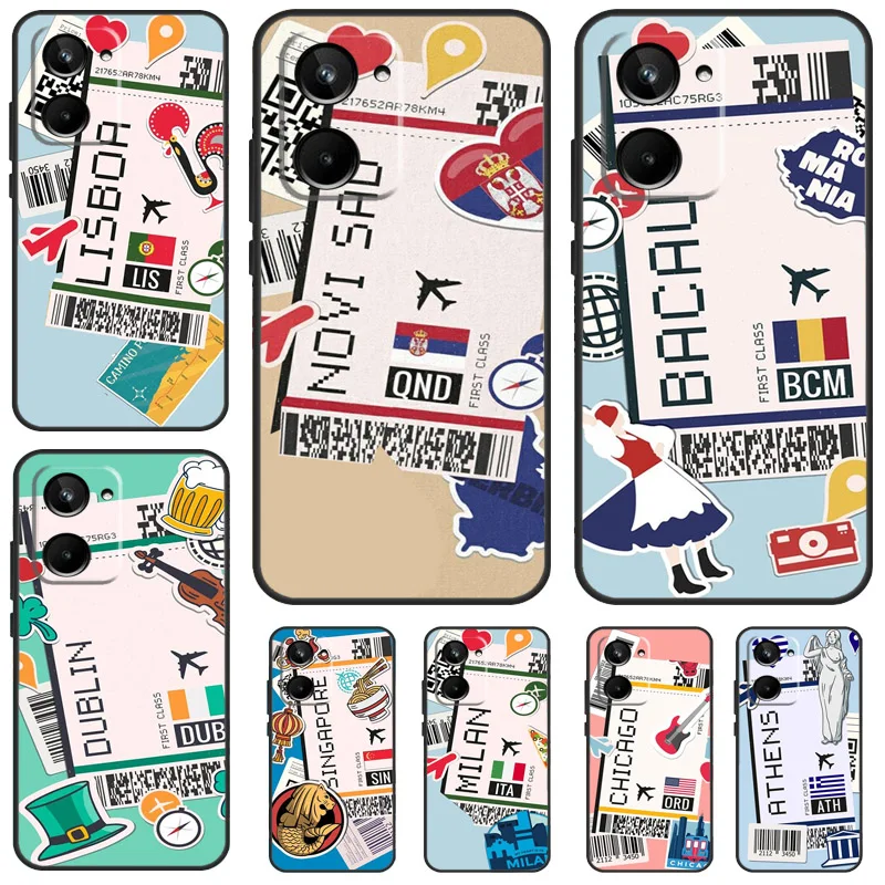 Bacau Romania Carta D'Imbarco Per Realme 11 9 10 12 Pro Plus C55 C53 C51 C33 C31 C30 C25S C21Y C15 C11 Gt3 Gt Neo 5 Case