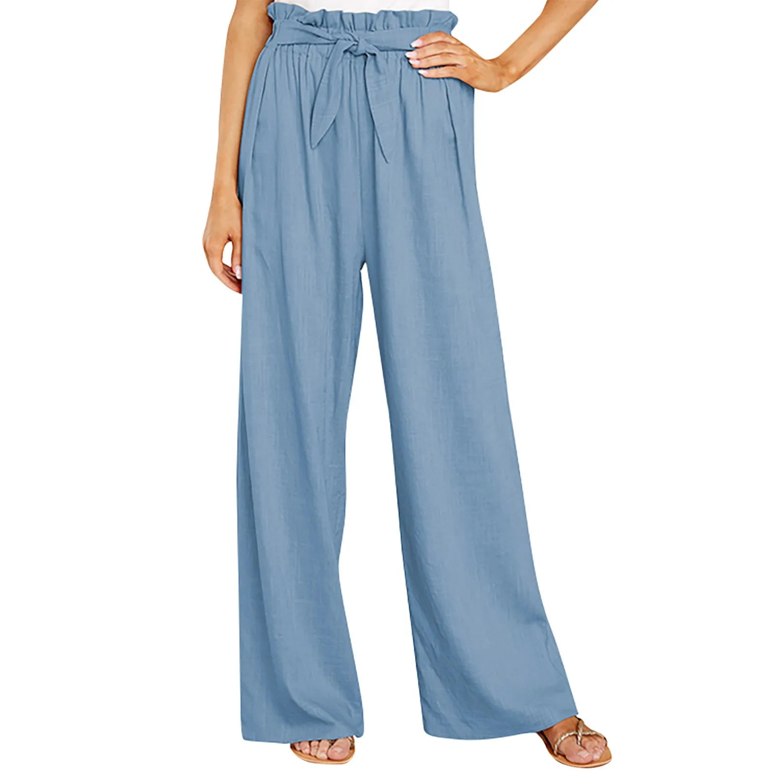 Pantaloni Casual A Gamba Larga Da Donna Pantaloni Eleganti Pantaloni Lunghi Con Cintura Pantaloni Larghi A Gamba Dritta Pantaloni Donna Estivi