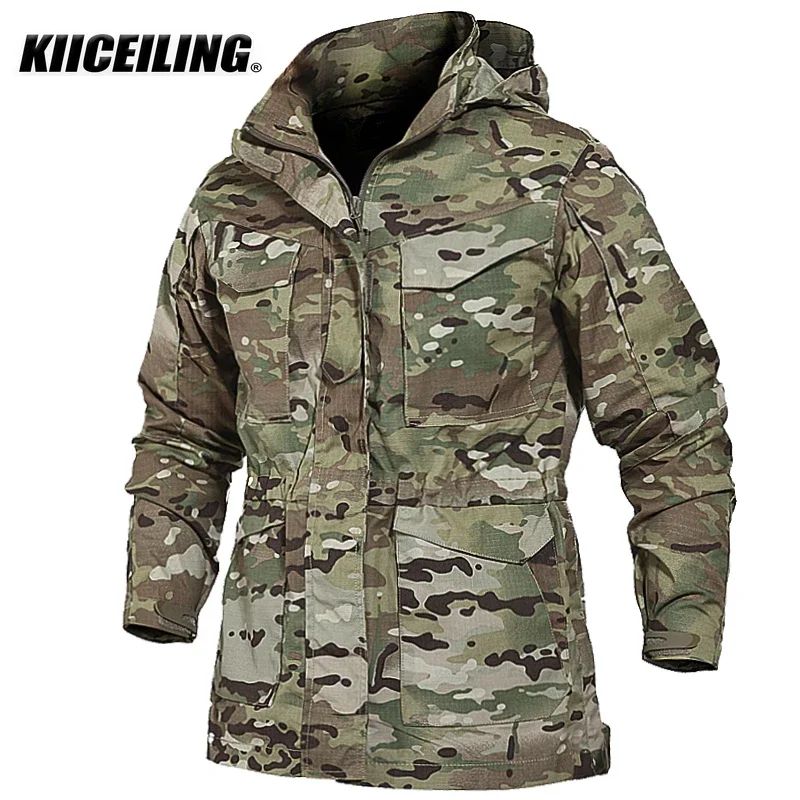 Kiiceiling Multicam Giacche Tattiche Militari Per Uomo Giacche A Vento Impermeabili Calde Army Camouflage Moto Parka Trench