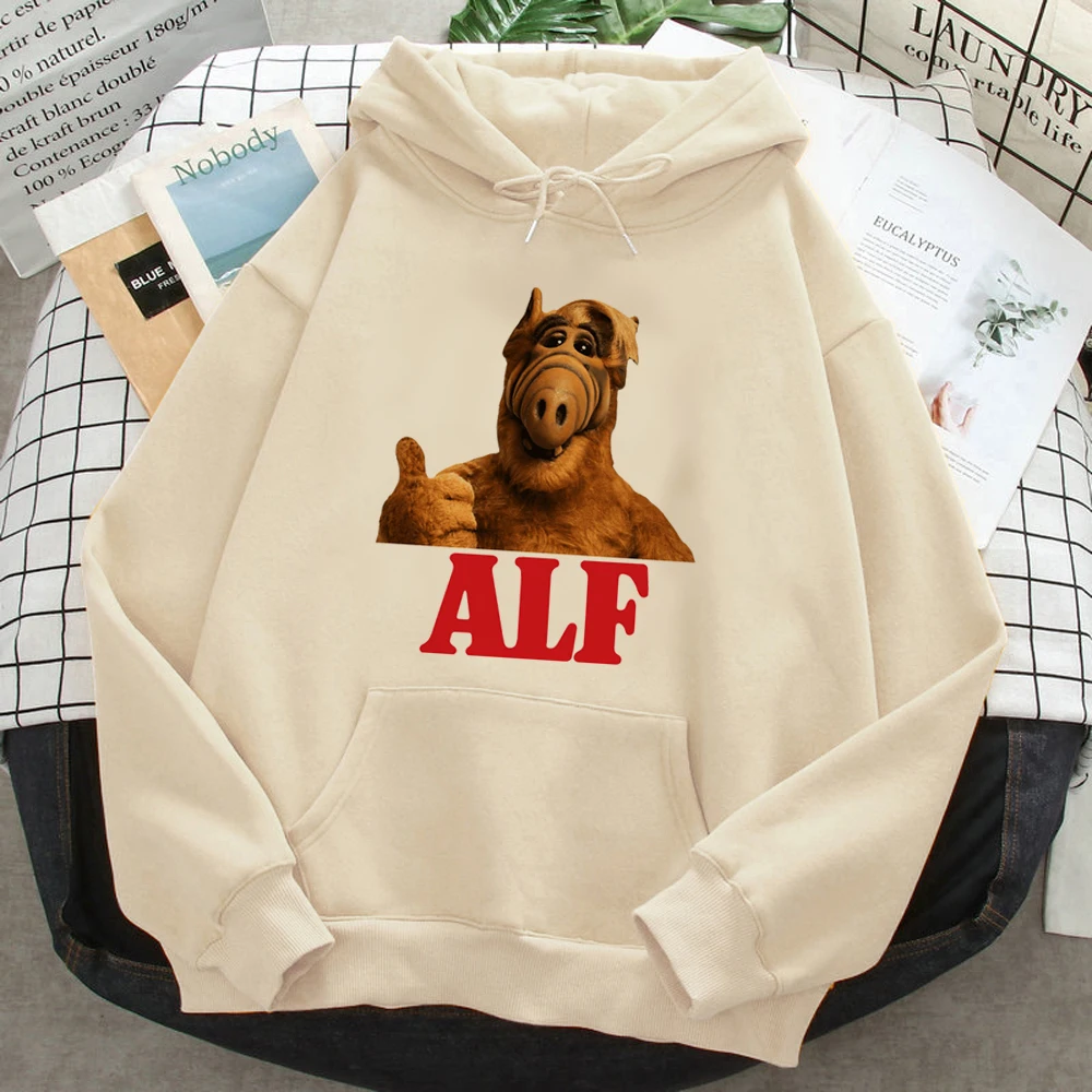 Alf Felpe Con Cappuccio Donna Manica Lunga Top In Pile Abbigliamento Felpe Felpe In Pile Femminile
