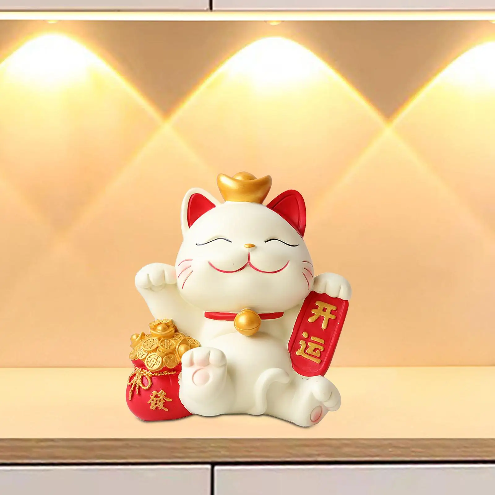 Lucky Cat Piggy Bank Desktop Lucky Saving Box Piccolo Contenitore Gatto Figurine Piggy