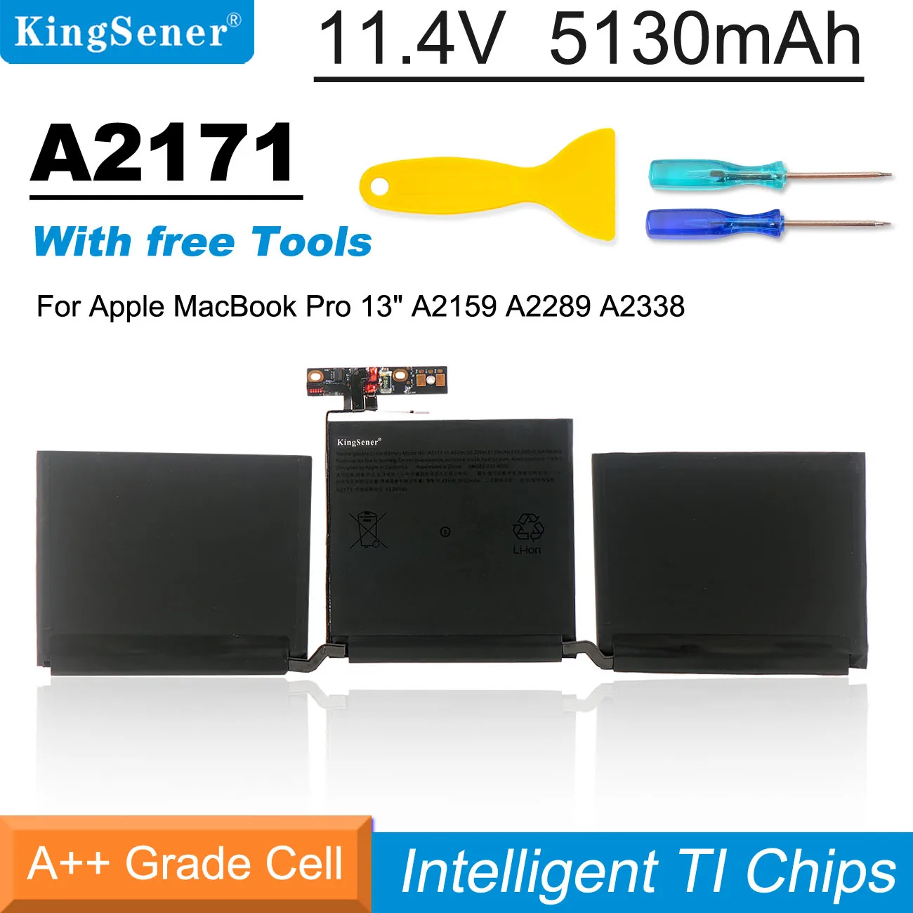 Batteria Per Laptop Kingsener A2171 Per Apple Macbook Retina 13.3 ''A2159(2019 Anno) A2289(2020 Anno) A2338(2020 Anno) 616-00 58.2Wh