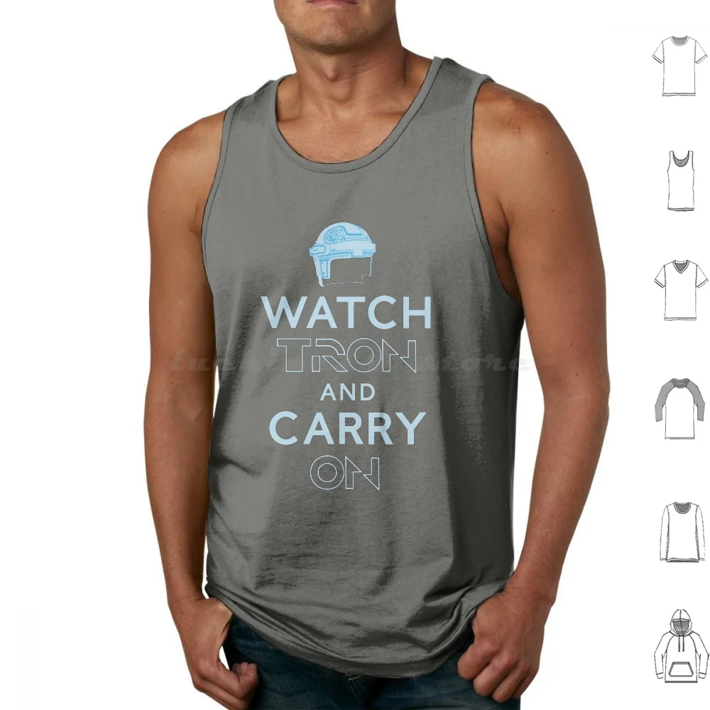 Guarda Tron And Carry On Canotte Stampa Cotton Keep Calm And Carry On Keep Calm Mashup Keep Calm Meme Sci Fi Geek Nerd