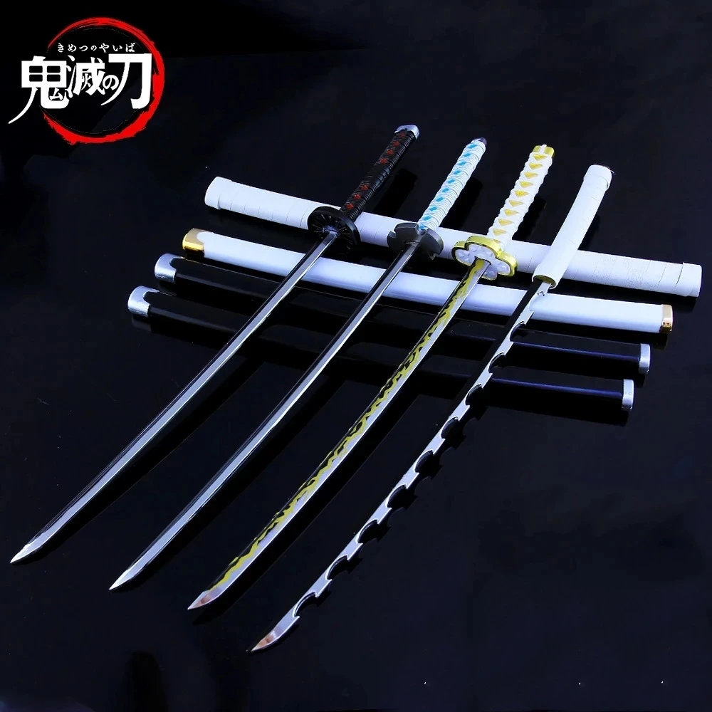 Demon Slayer Real Katana Swords 25Cm Anime Demon Slayer Cosplay Puntelli In Metallo Arma Puntelli Cosplay Battle Read Edge Bedroom Decor