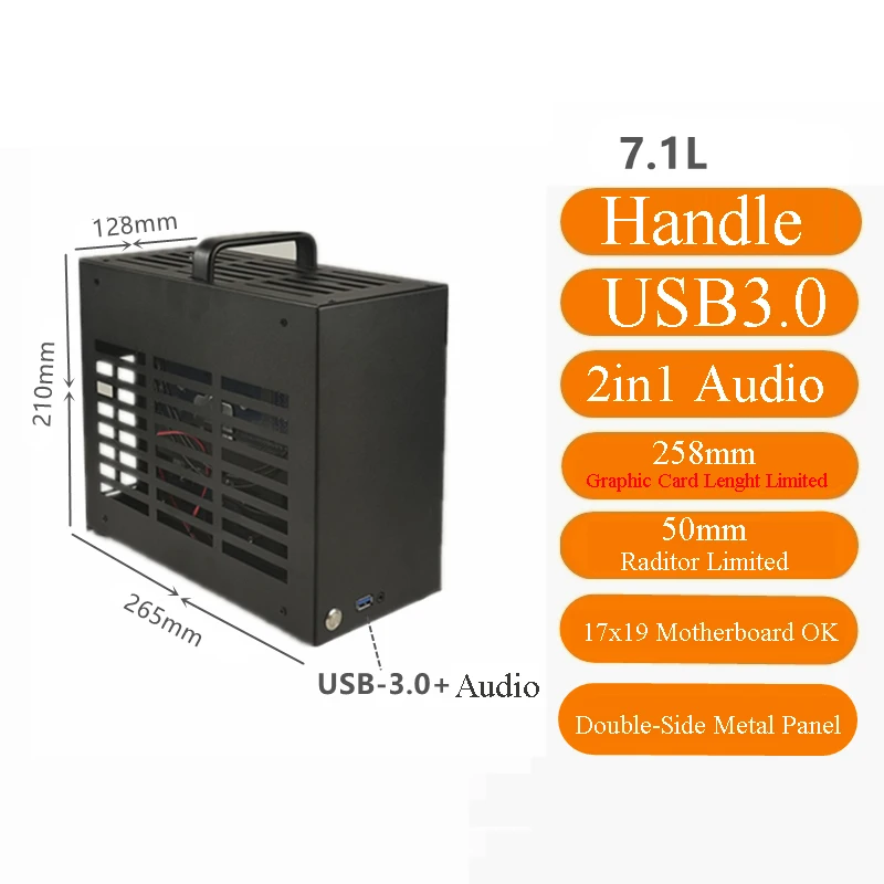 D26 Mini Itx Case Flex Mini 1U Power Supply Gaming Computer Case Supporto 17X19Cm Board Mini Itx Scheda Madre Desktop Case