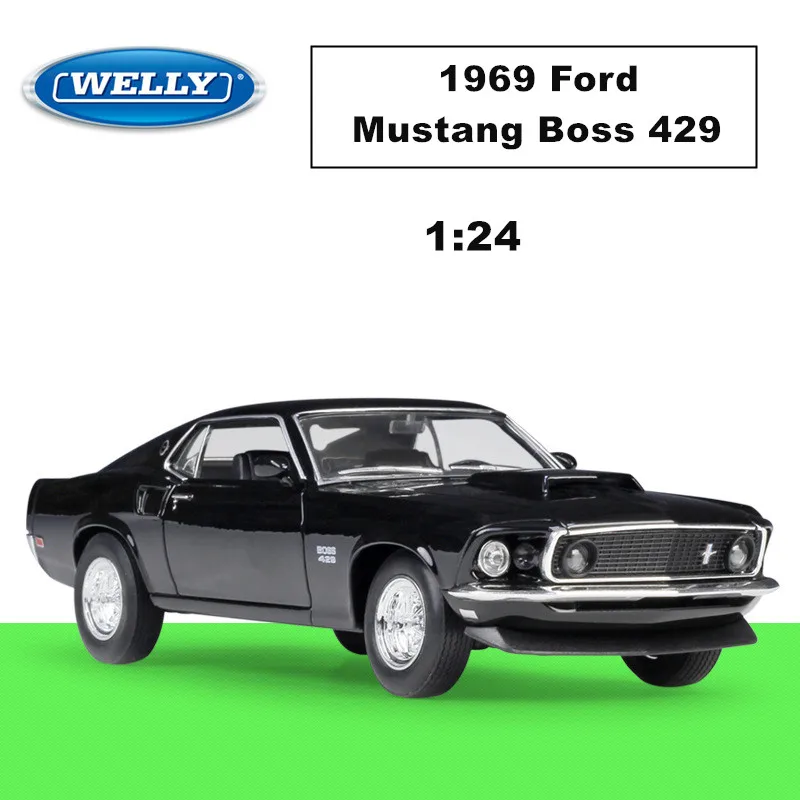 Welly 1:24 Ford Mustang 1969 Ford Mustang Boss429 Lega Auto Finito Modello Regalo Di Compleanno Del Ragazzo