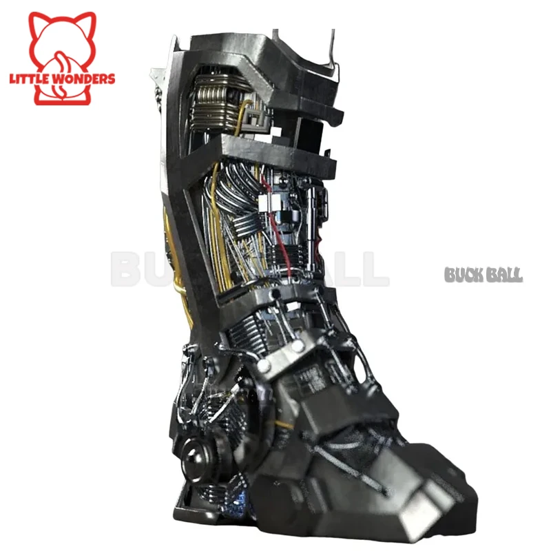 32Cm Iron Man Flame Launcher Reactor Figure Iron Man Leg Struttura Interna Figurine Con Led Marvel Ornamento Luminoso Meccanico
