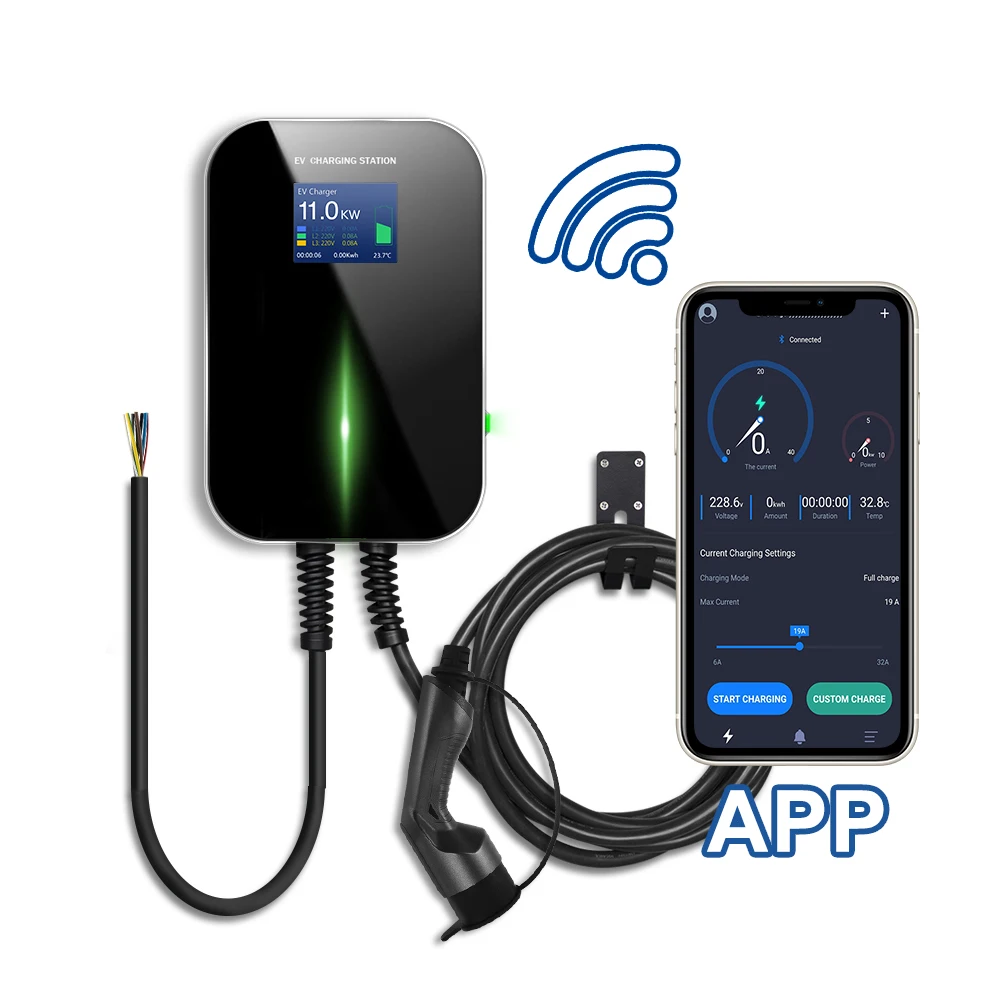 380V Veloce Mode3 22Kw 3 Fase Wallbox Wifi