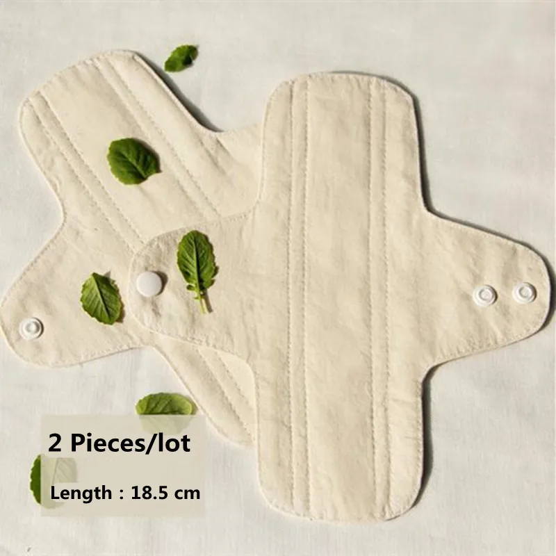 2 Pezzi Assorbenti Mestruali Riutilizzabili Traspiranti Da 18.5Cm Assorbenti Igienici Da Donna Per Asciugamani Igienici In Cotone Mensile Salvaslip La