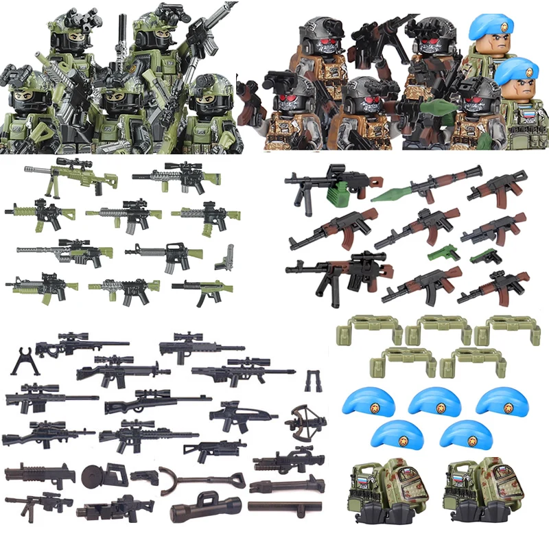 City Moc Swat Forze Speciali Army Building Blocks Modern Soldier Police Ghost Commando Military Figures Arma Mattoni Giocattoli Per Bambini