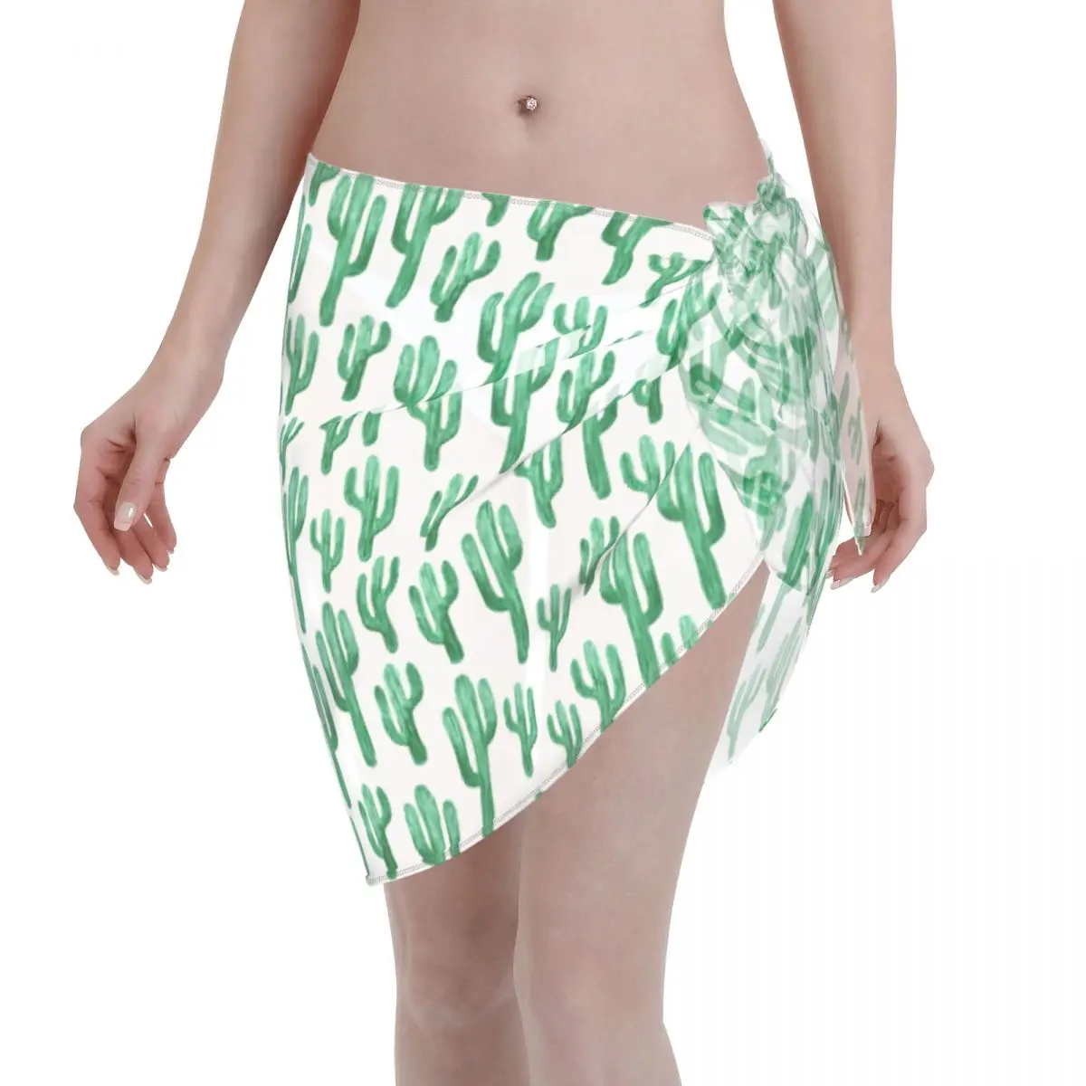Cactus Sexy Women Cover Up Wrap Chiffon Swimwear Pareo Scarf Sarong Beachwear Casual Cute Bikini Cover-Ups Skirt Swimsuits
