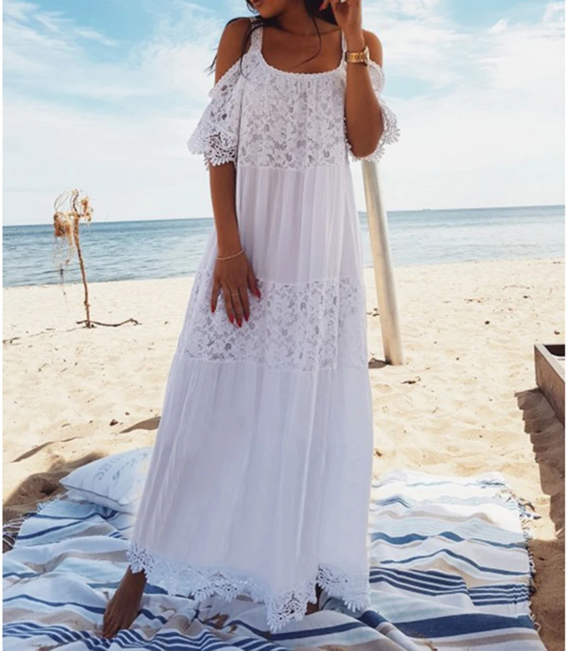 Sarong Vestido Beach Dresses Tunica Cover Playa Bikini Nuovo Per Lace Cotton Up Summer Beachwear Costume Da Bagno Swim Kleid Damen