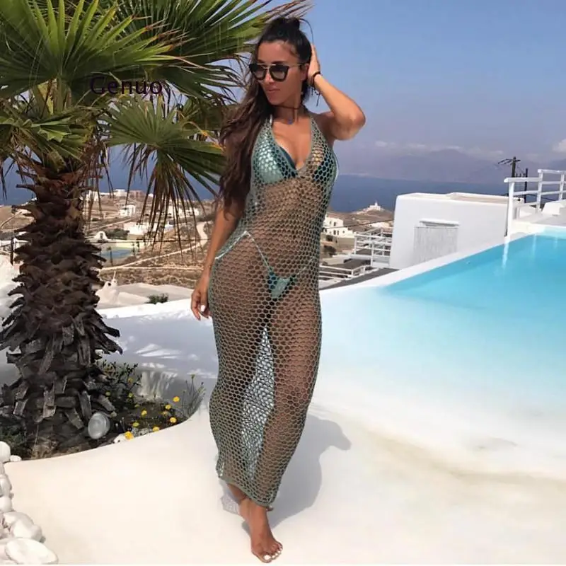 Gonna Da Spiaggia Bikini Tuniche Per Spiaggia Foglie Lunghe Stampa Bikini Cover Up Sarong Beach Costume Da Bagno Cover-Ups Gonna Da Spiaggia Lavorata 