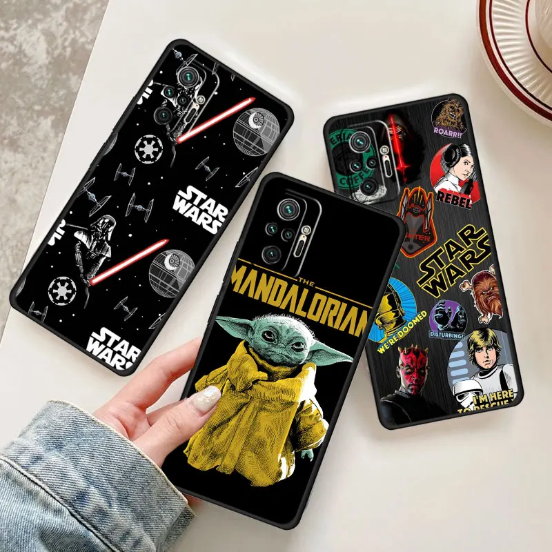 Cute Cartoon Yoda Baby Phone Case Per Xiaomi Redmi Note 11 12 Pro 5G 8 10C K50 10 Pro 9 9S Silicone Soft Black Cover Capa