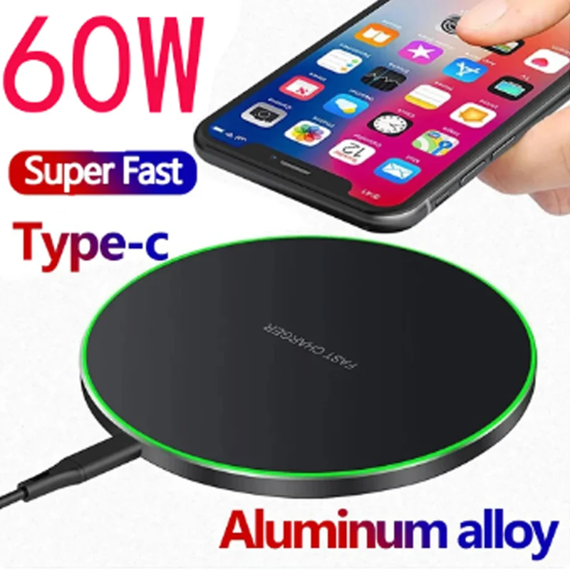Caricabatterie Wireless Qi 60W Ricarica Rapida Per Vivo X80 Pro Vivo X Fold Vivo X Note22 Lg W30 Lmx440Im Vivo X Fold X Note X70 Pro Plus