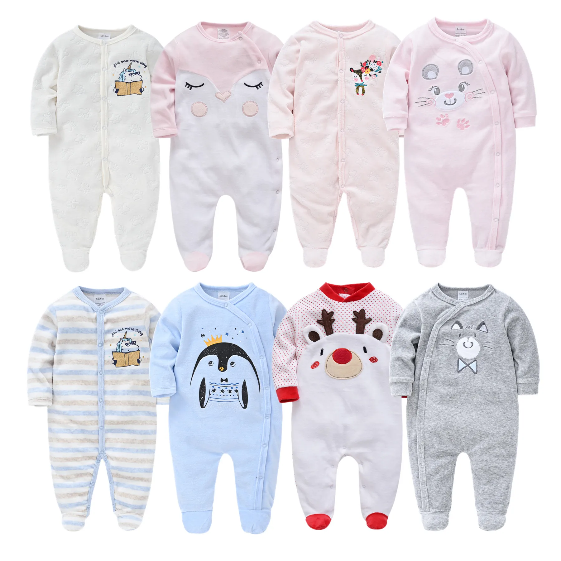 Unisex Inverno Autunno Neonato Pagliaccetti Pjiamas Neonato Tutine Velluto Tuta Calda Neonati Tute Abbigliamento Bambina