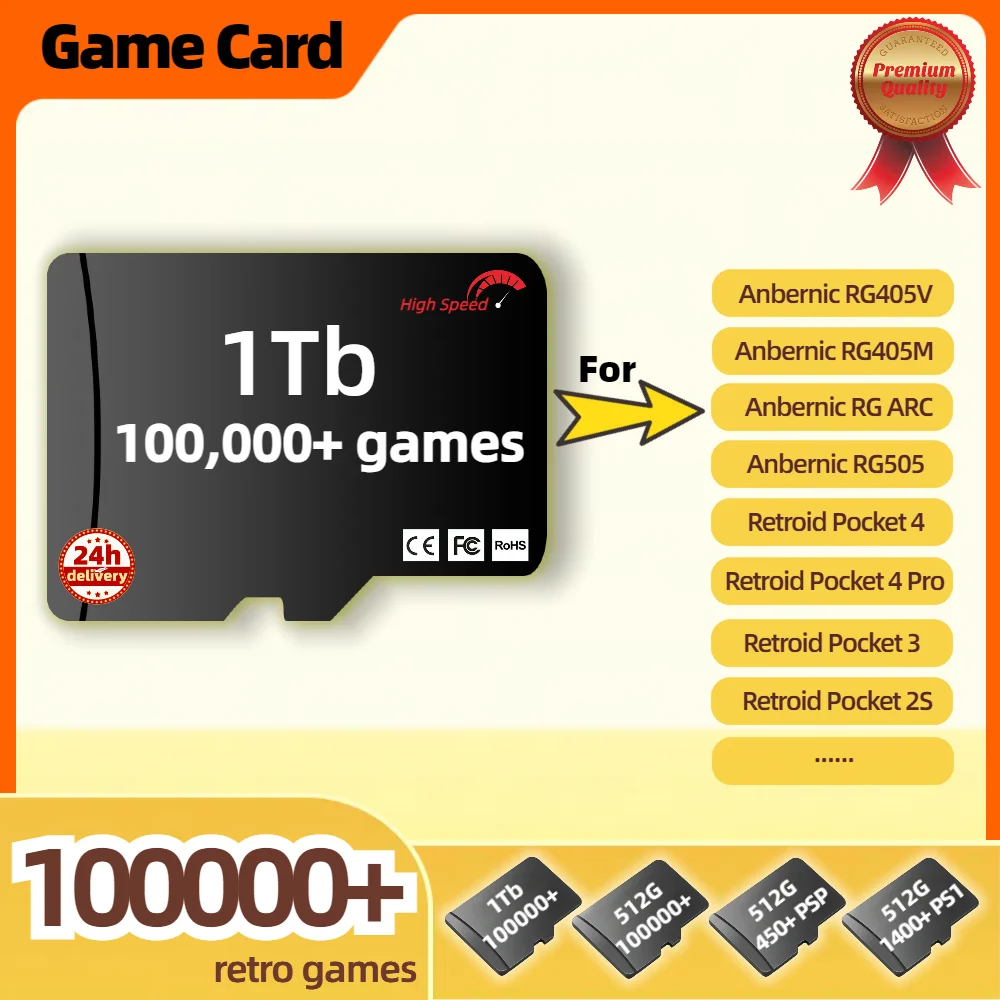 Scheda Di Gioco Per Anbernic Rg405V Rg405M Rg505 Rg Arc -S -D Tf Memory Psp Ps1 Console Android Palmare Portatile 1T 512G 100000 +