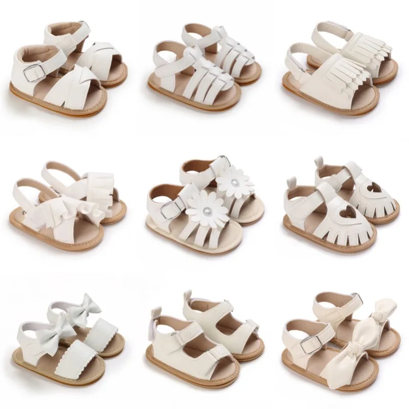 Estate Neonata Scarpe Da Principessa Sandali Da Bambina Pu Suola In Gomma Morbida Scarpe Basse Per Bambini Sandali Lettino Primo Passo Walker