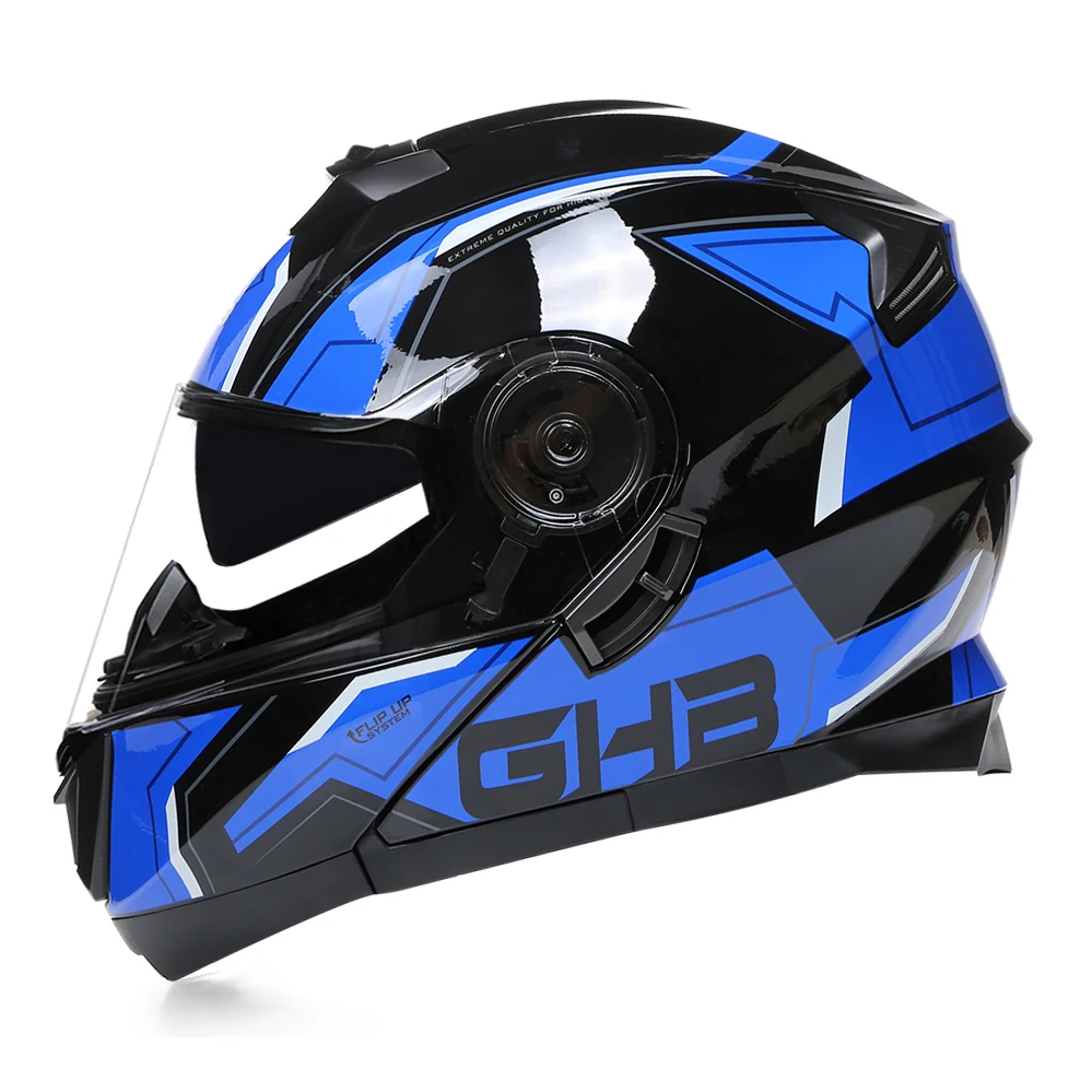 Casco Moto Modulare Flip Up Casque Racing Moto Cascos Doppie Visiere Dual-Lens Moto Casque Unisex Ece Dot Approvato