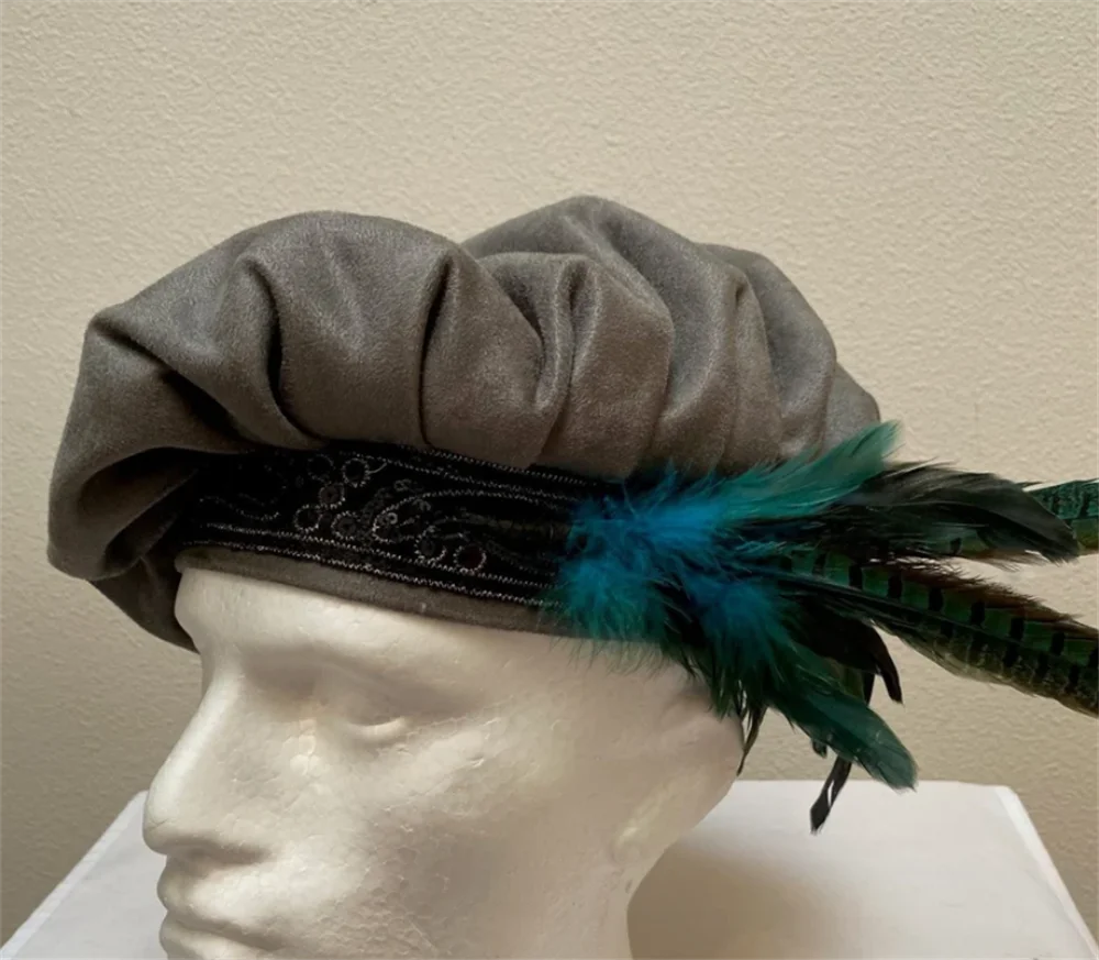 Tudor Cappello Uomo Rinascimentale Tudor Copricapo Medievale Royal Tudor King Costume Floppy Poet Tudor Costume Muffin Cappello Copricapo
