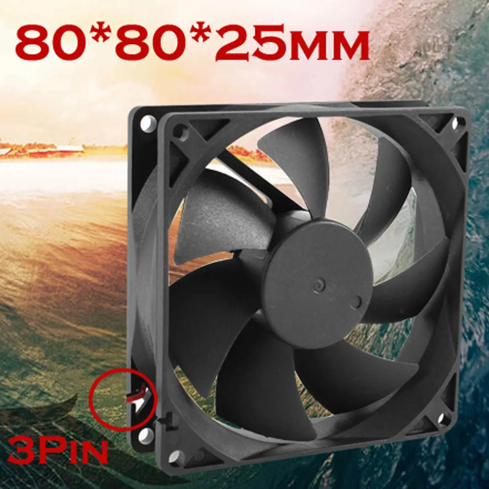 Ventola 12V 8Cm/80Mm/80X80X25Mm Custodia Computer/Pc/Cpu Raffreddamento Silenzioso Silenzioso Raffreddamento Cpu Radiatore Di Raffreddamento Ventola P
