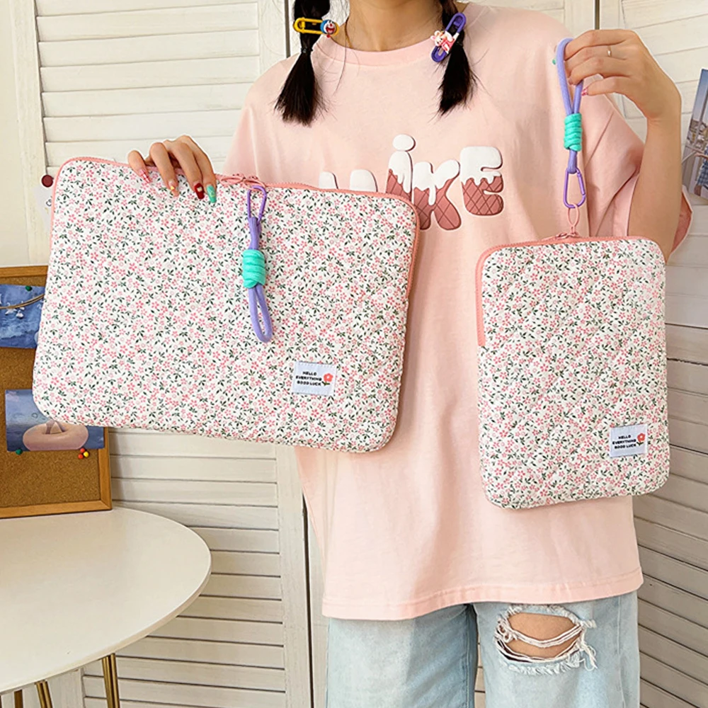 Ins Flower Laptop Sleeve Tablet Interno Bag11/13/14 Pollici Per Ipad Pro12.9 2021 Custodia Per Laptop E Tablet Per Macbook Air 13.6 A2681