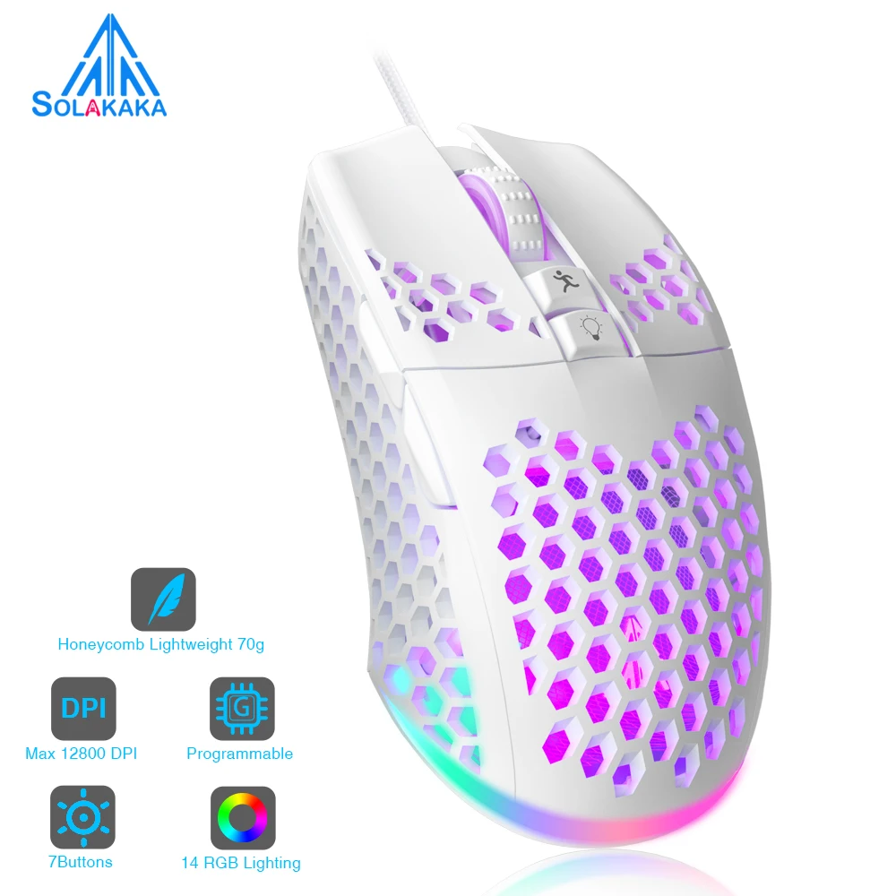 Solakaka Sm900 Mouse Da Gioco 26000Dpi Mouse Ergonomico Per Computer Programmabile Per Pc Macbook