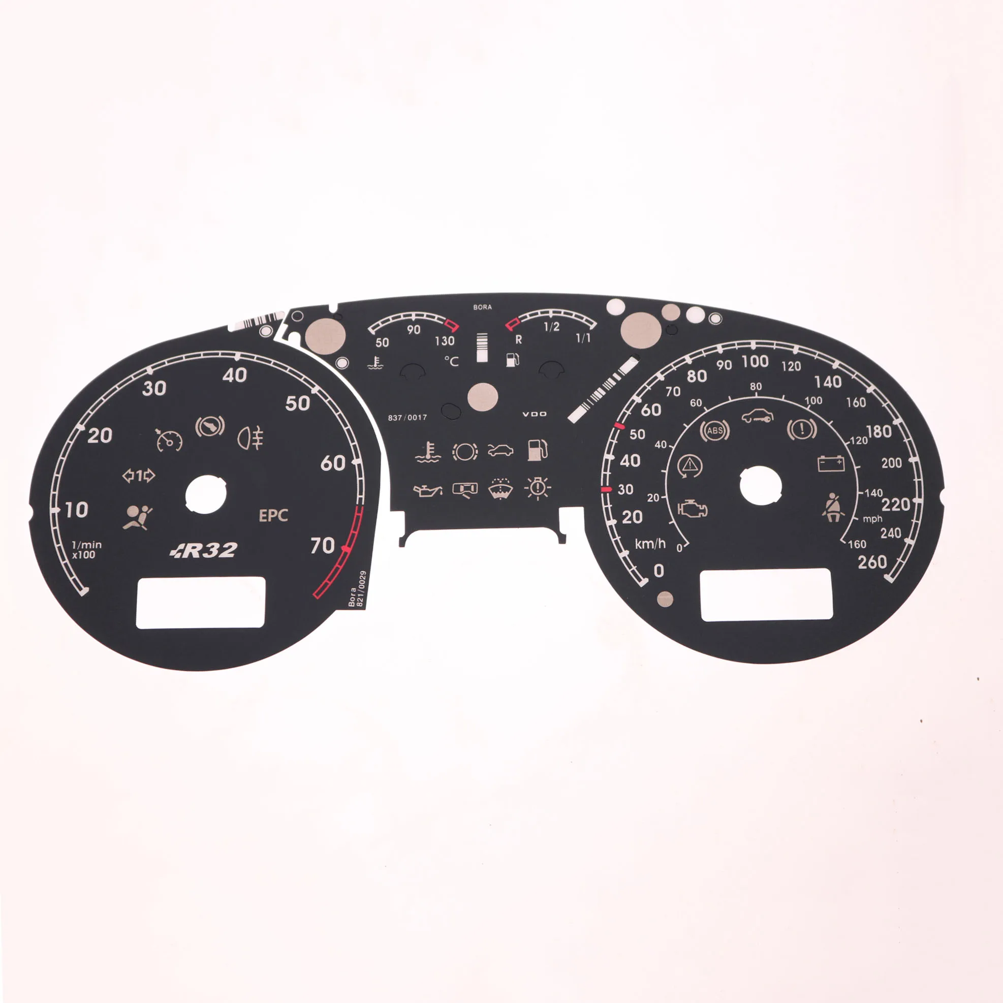 Miles Cruscotto Scala Carta Retrofitting R32 Miglia Carta Per Strumenti Per Vw Golf 4 R32 Old Bora Mk4 260