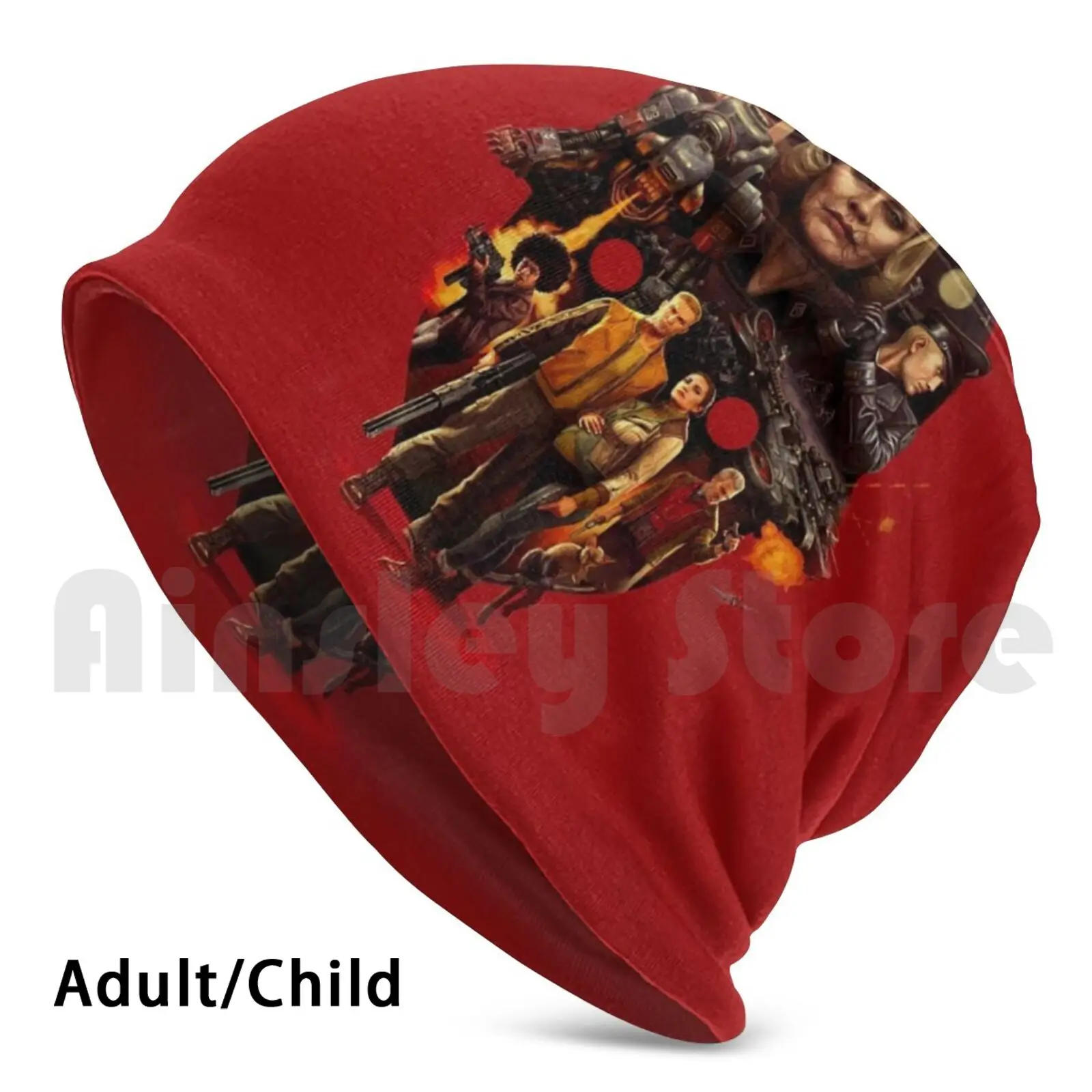Wolfenstein 2 : Elite Soldat Shape Collage Beanie Hedging Cap Cuscino Con Stampa Fai Da Te Wolfenstein 2 New Colossus Machinegames
