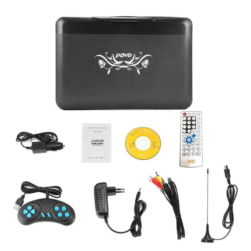 Nuovo-Portatile Hd 13.9 Pollici Home Car Dvd Player Vcd Cd Mp3 Dvd Tv Player Usb Sd Card Gioco 16:9 Ruota Schermo Spina Europea