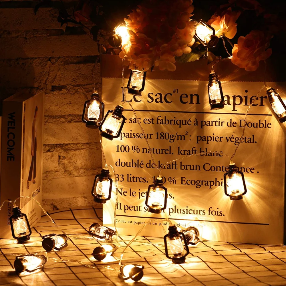Lanterna String Lights 80 Led Lights Mini Vintage Christmas Halloween Decorativo Cherosene String Lights Patio Garden Home 484