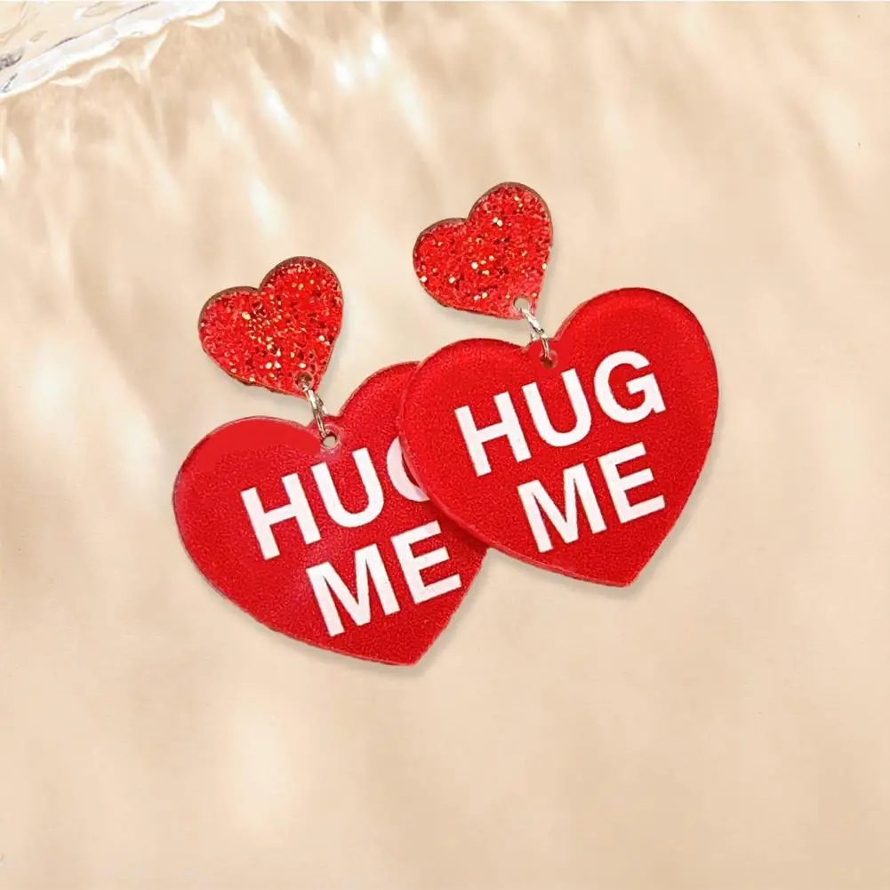 Orecchini Pendenti A Cuore Rosso Orecchini Pendenti A Cuore Di San Valentino Per Le Donne Orecchini D'Amore Lucidi Cute Lover Mom Charm Cuore Rosso/Ro
